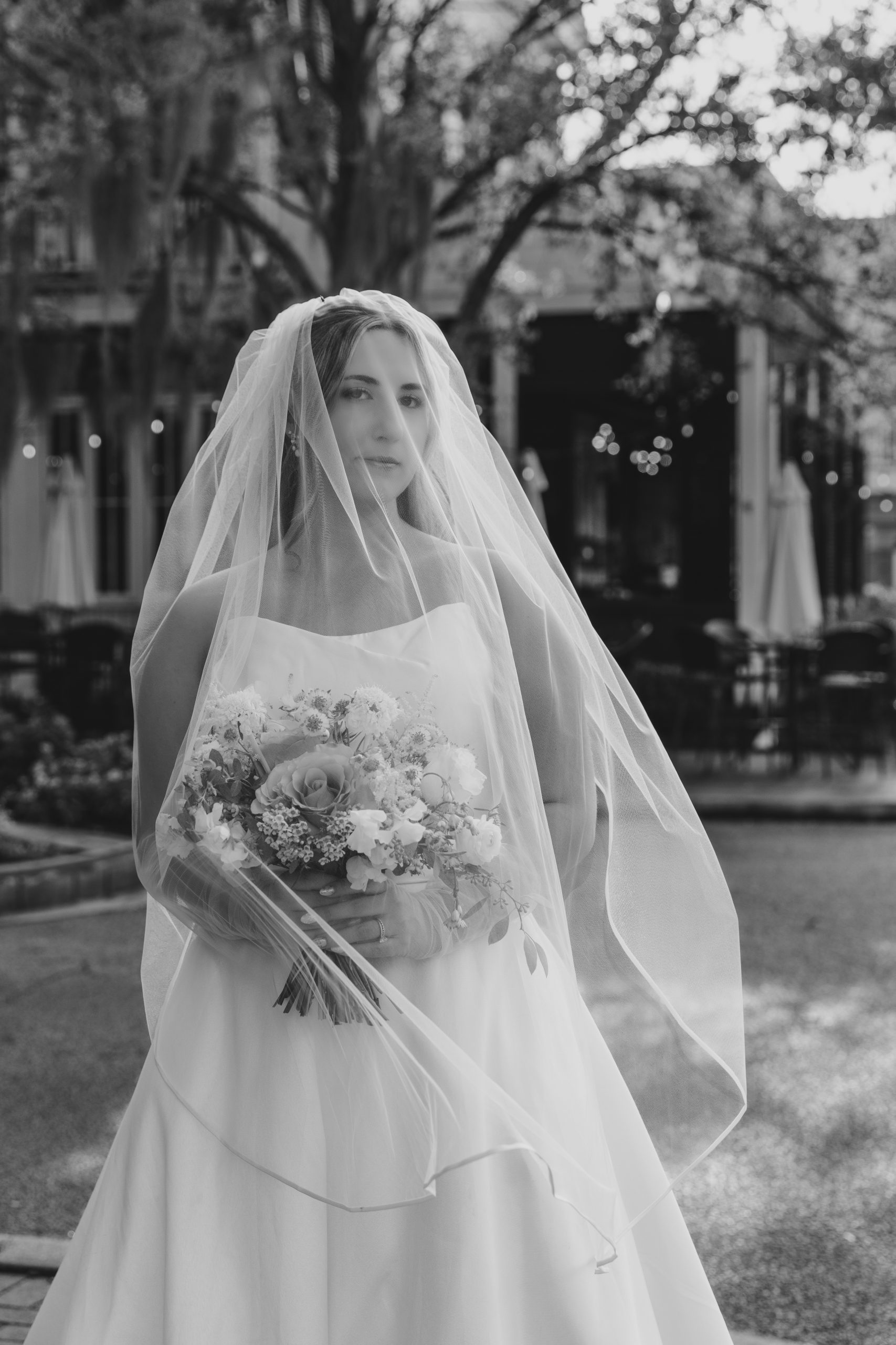 Charleston wedding photographer captures stunning bride at her wedding. 